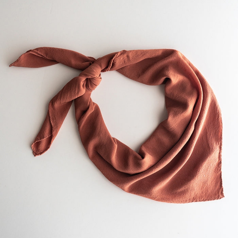 Tono + Co 'The Classic' Washable Silk Scarf in Terracotta